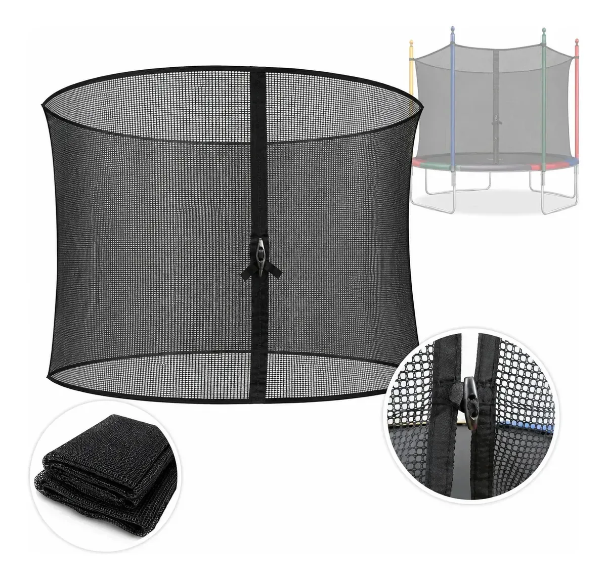 Rede De Proteção Para Cama Elástica Slim 3,05 Yeladim - Preto