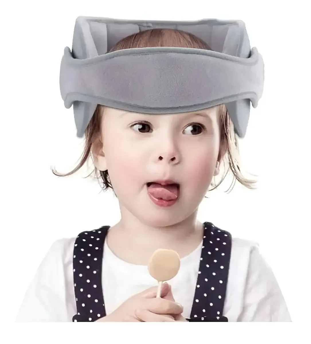 Apoio de Cabeça Babydeas Cinza Ajustável para Crianças