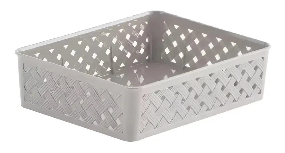 Cesto Organizador Rattan 24 X 19 X 6,5 Creme