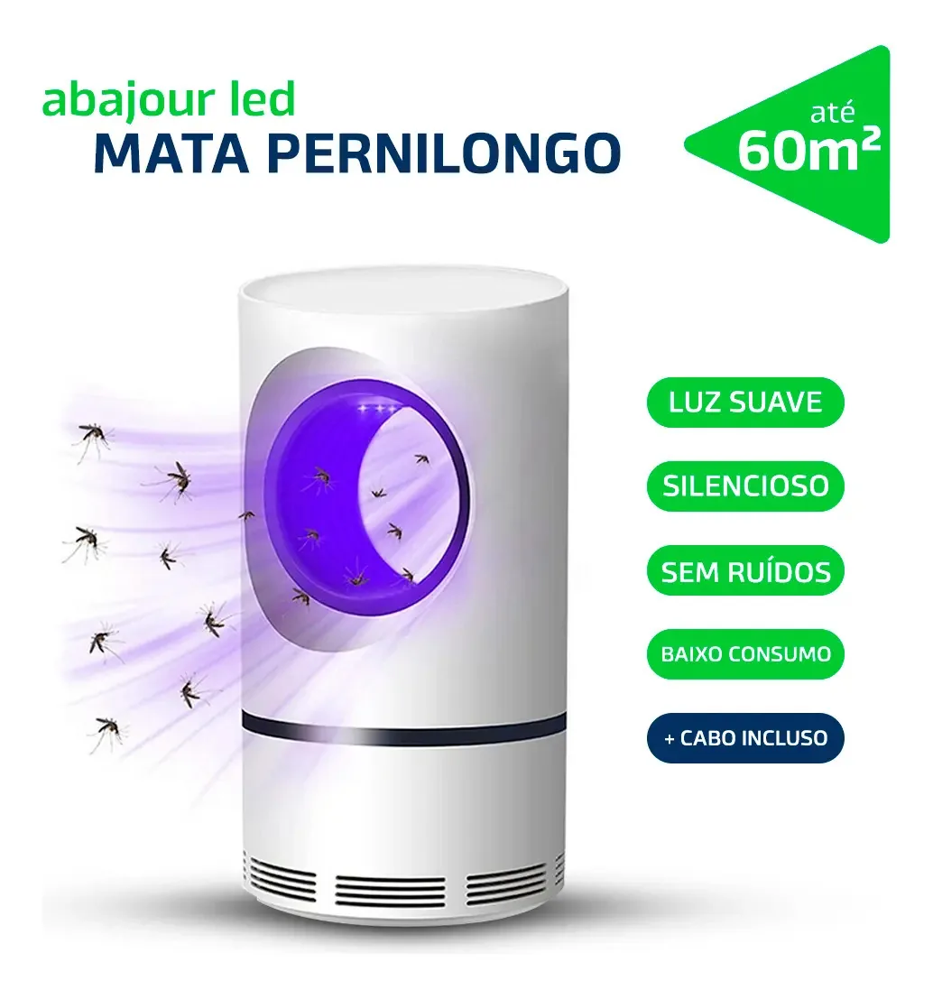 Abajur Luminoso Controle De Pragas Recarregavel Mosquiteiro