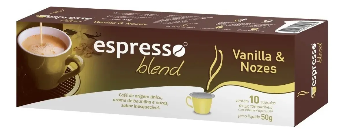 Cápsulas Compatíveis Blend Vanilla & Nozes 10 Un