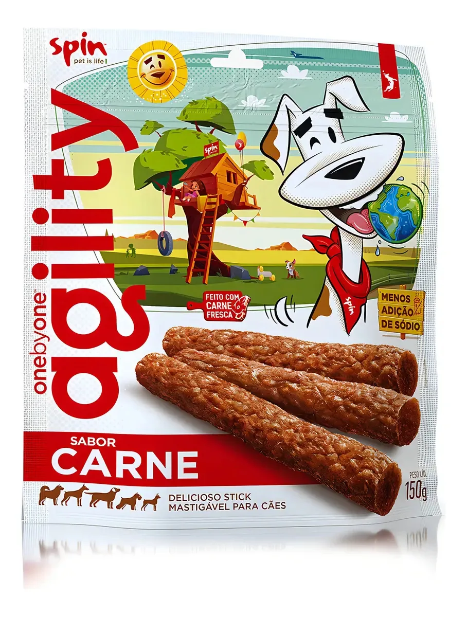 Petisco Para Caes Spin Agility Rolinho Carne 150g.