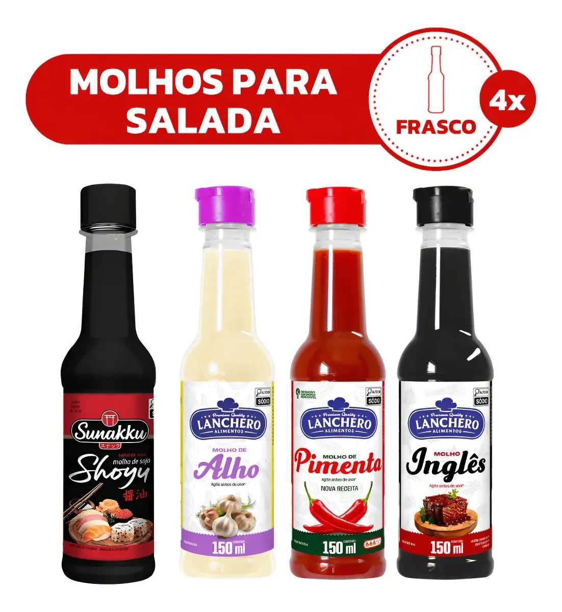 Combo Molhos Para Salada Lanchero Embalagem 150 Ml