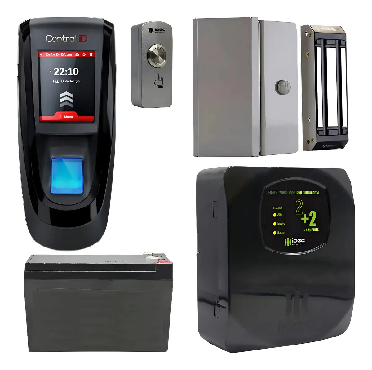 Kit Controle de Acesso Biométrico Control ID iDAccess Nano com Fechadura Magnética