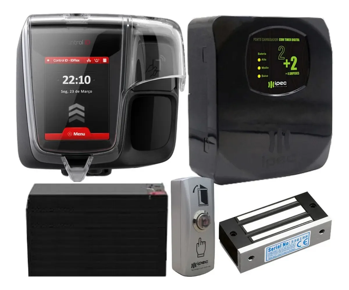 Controle de Acesso Biométrico Control ID M150 IDFLEX IP65 Preto