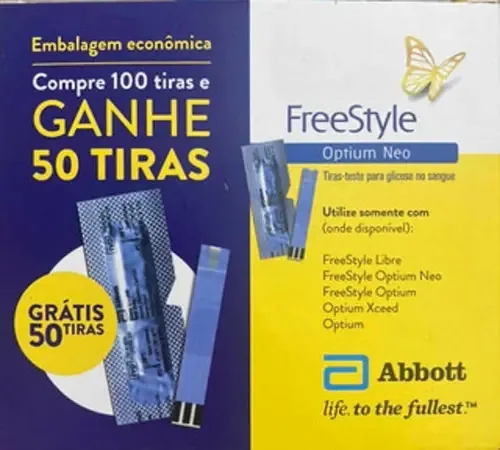 Fita Glicemia Freestyle Optium Neo 150 Unidades Medidor