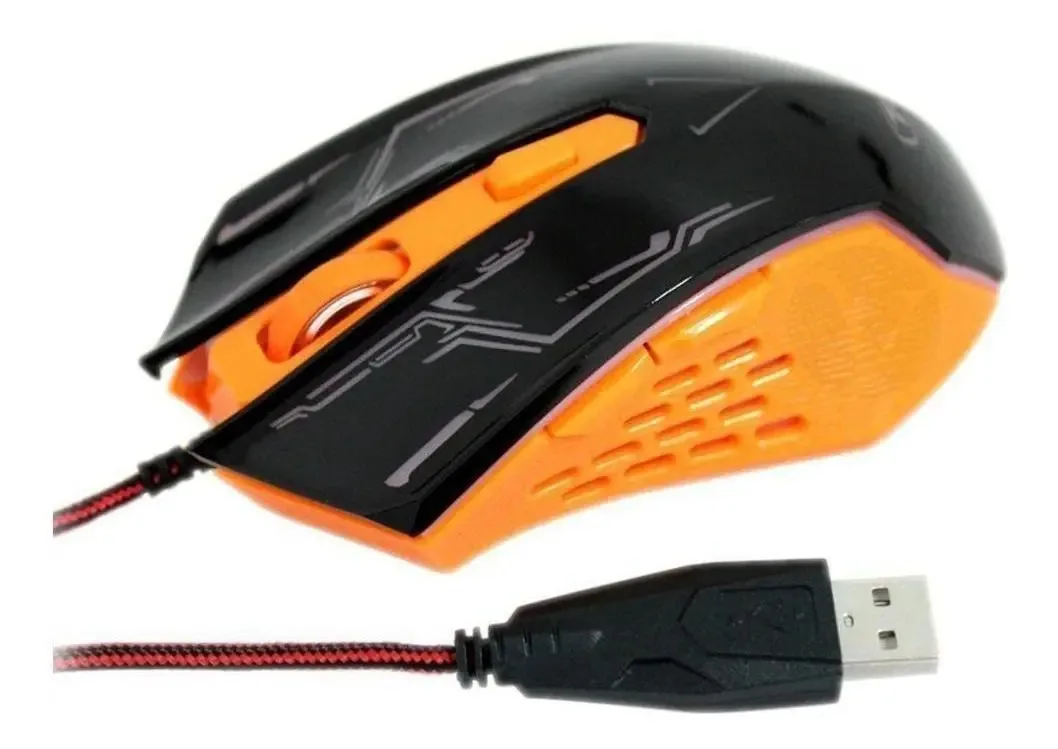Mouse TDA TD-8000 preto e laranja