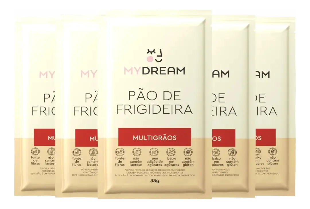 Kit 5un Pão De Frigideira Multigrãos 14g Proteína