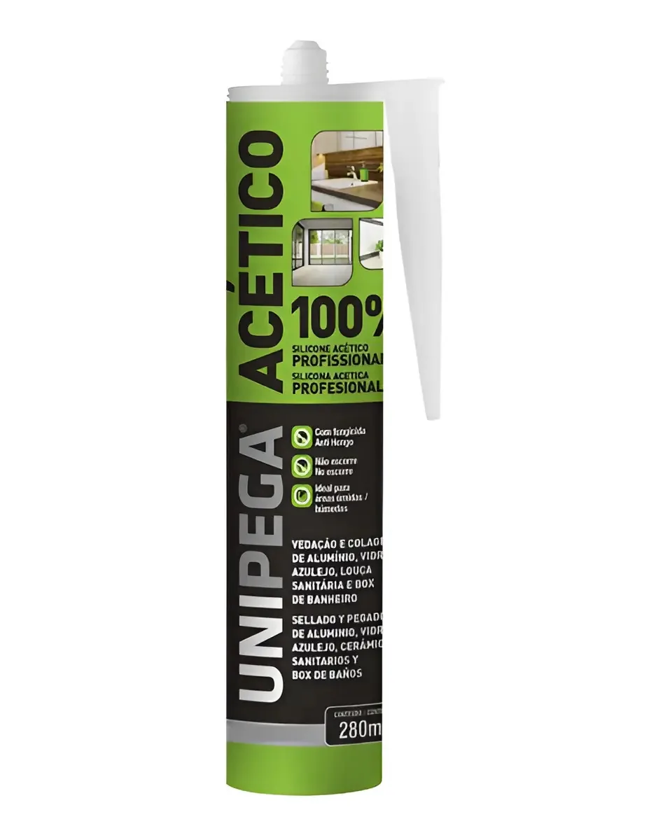 Silicone 280ml Acético Cinza Profissional Unipega