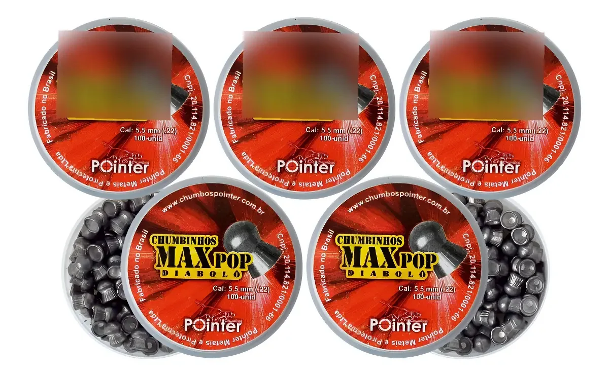 500 Chumbinhos 5.5mm Diabolô Max Pop Pointer