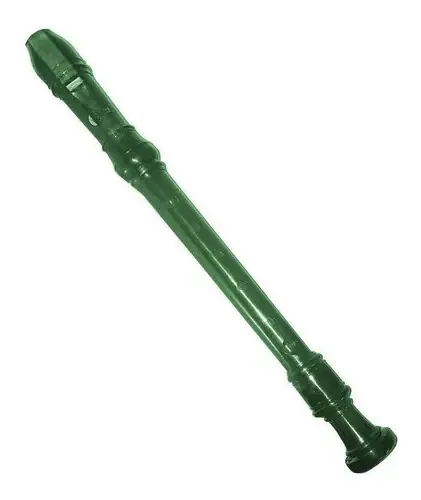 Flauta Doce Germânica Cfl1tg Verde Transparente Custom Sound