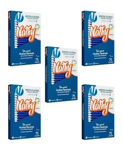 Cotonete Hastes Flexiveis Nathy Caixa Com 75 Unidades