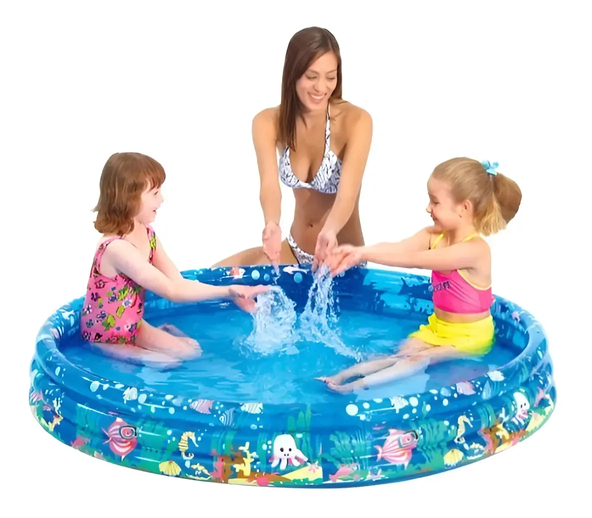Piscina 190l Redonda Estampada Cor Azul