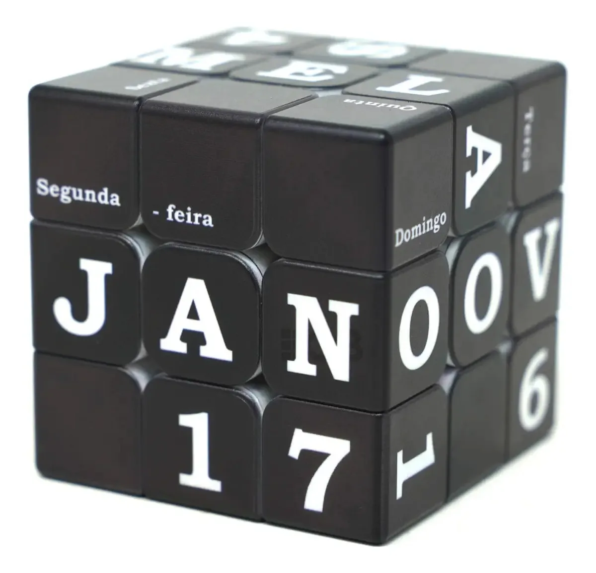 Cubo Mágico 3x3 Personalizado - Vinci Cube Calendário Preto