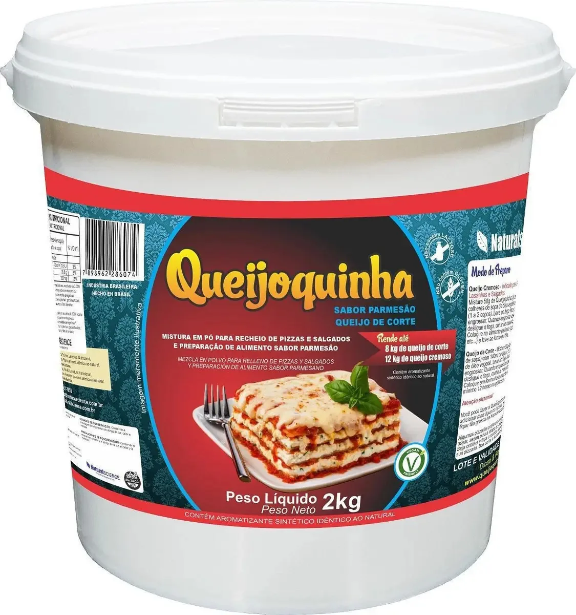 Queijoquinha Parmesão Mistura Em Pó Para Queijo Vegetal 2kg