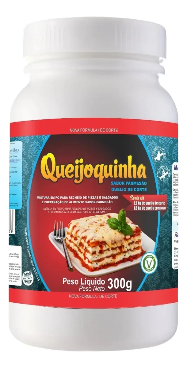Queijoquinha Mistura Vegetal Queijo Parmesão Vegano 300g