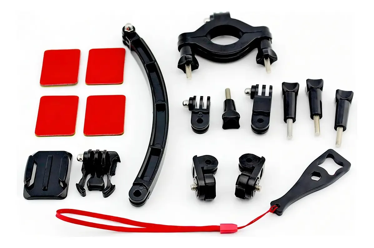 Kit Acessórios Moto Bike F32 17 Itens para Gopro SJCAM Xiaomi