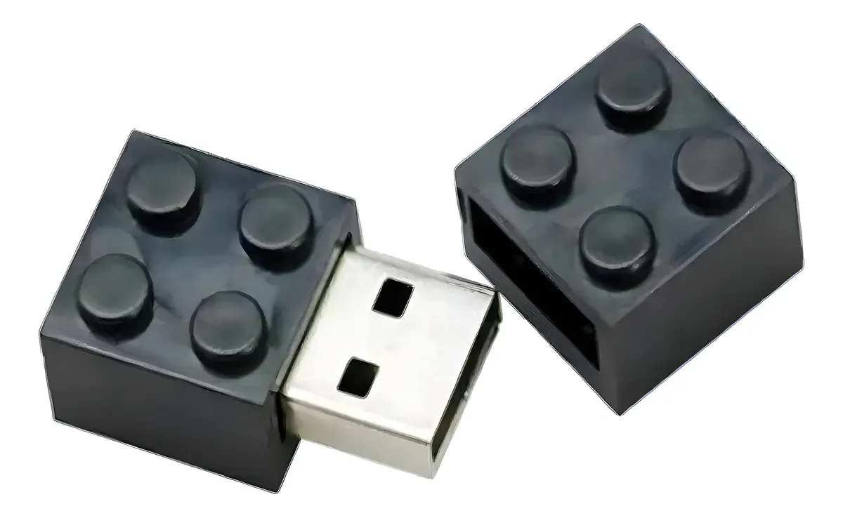 Pen Drive 8GB Coleção Tea & Amor Formato Lego Usb-A Preto