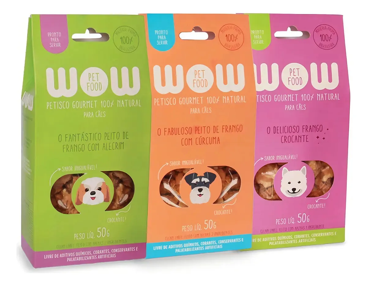 Kit De Petiscos De Frango Para Cães Wow Pet Food Único