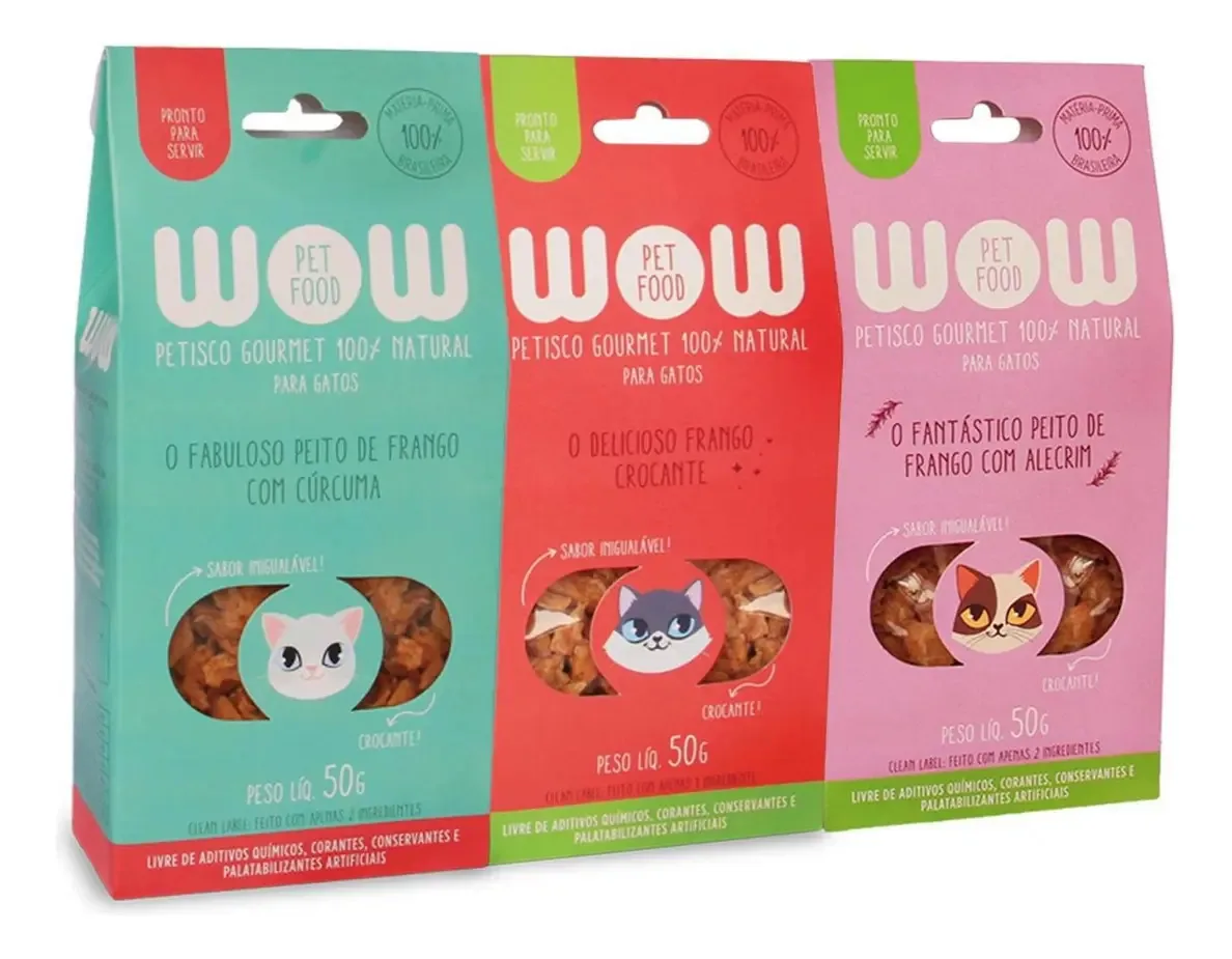 Kit De Petiscos De Frango Para Gatos Wow Pet Food Único