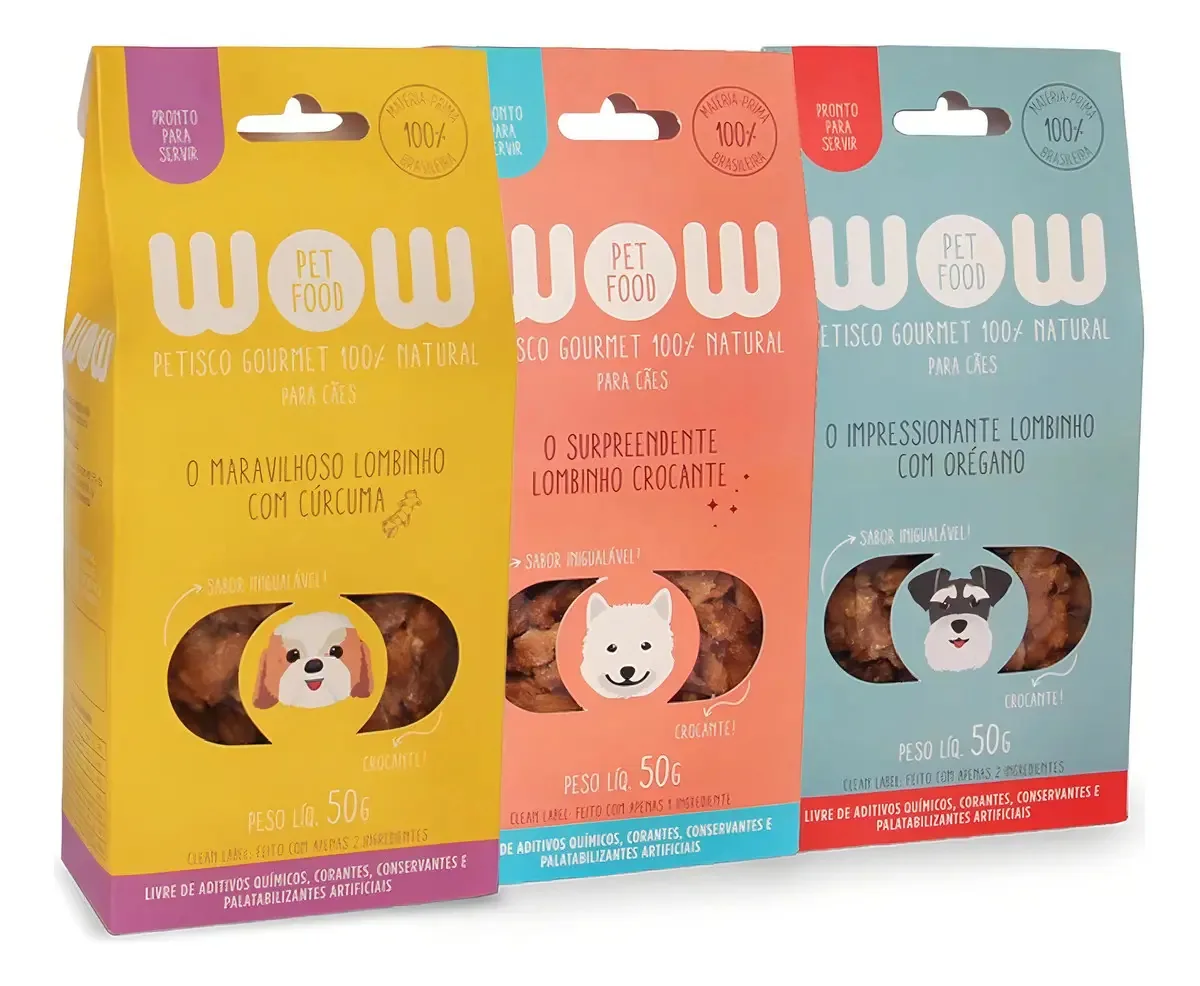 Kit De Petiscos De Lombinho Para Cães Wow Pet Food Único