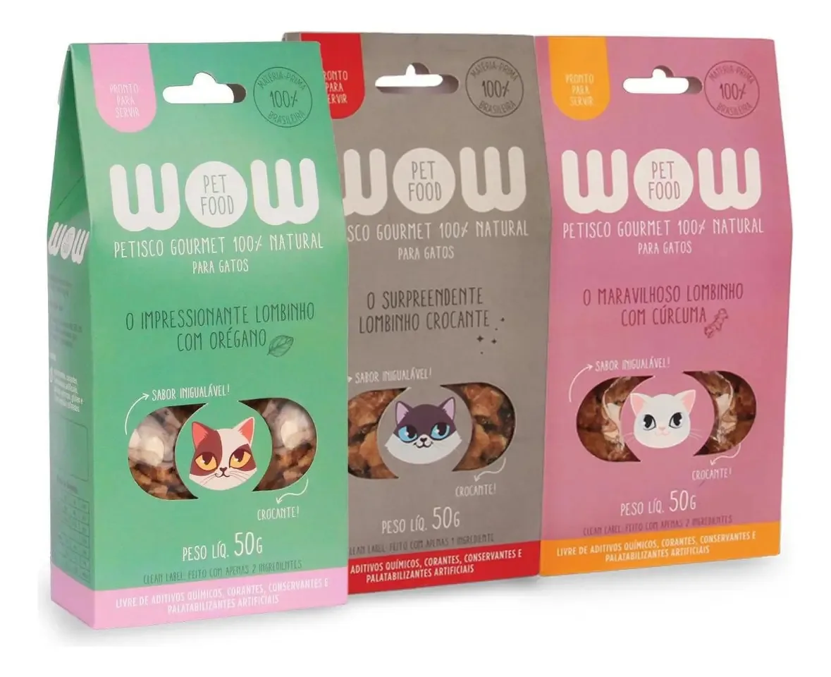 Kit De Petiscos De Lombinho Para Gatos Wow Pet Food Único