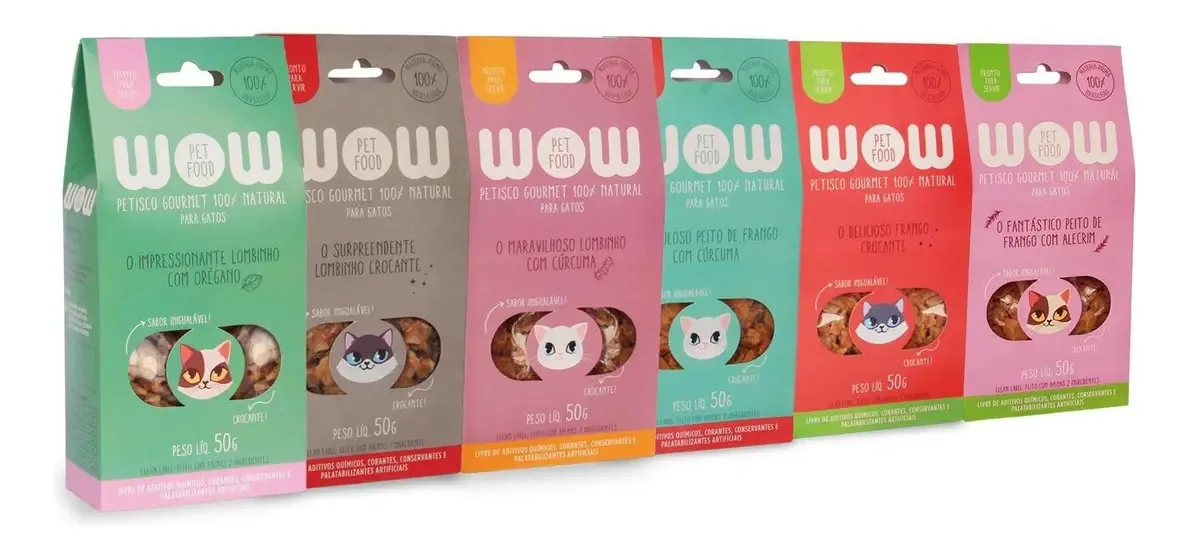 Kit De Petiscos Frango E Lombinho Para Gatos Wow Pet Food Único