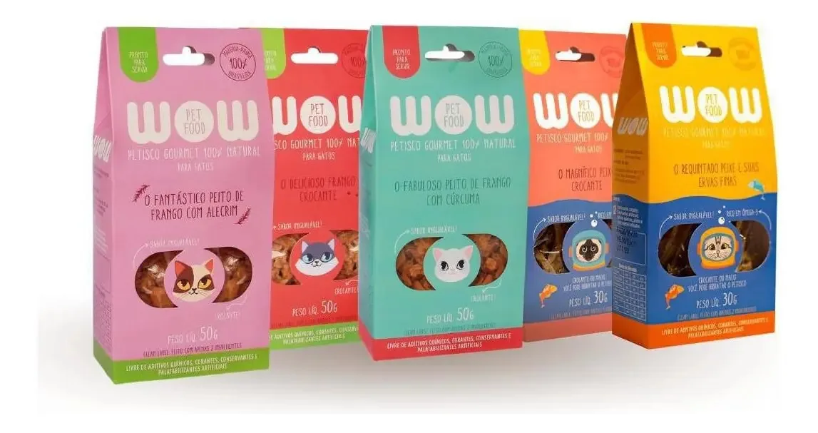 Kit De Petiscos Frango E Peixe Para Gatos Wow Pet Food Único