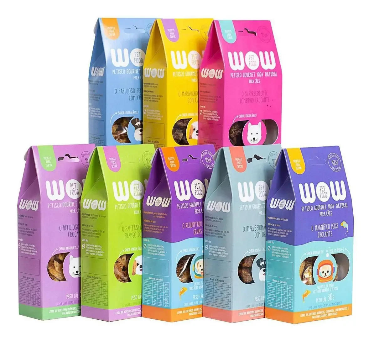 Kit De Petiscos Lombinho Frango Peixe Para Cães Wow Pet Food Único