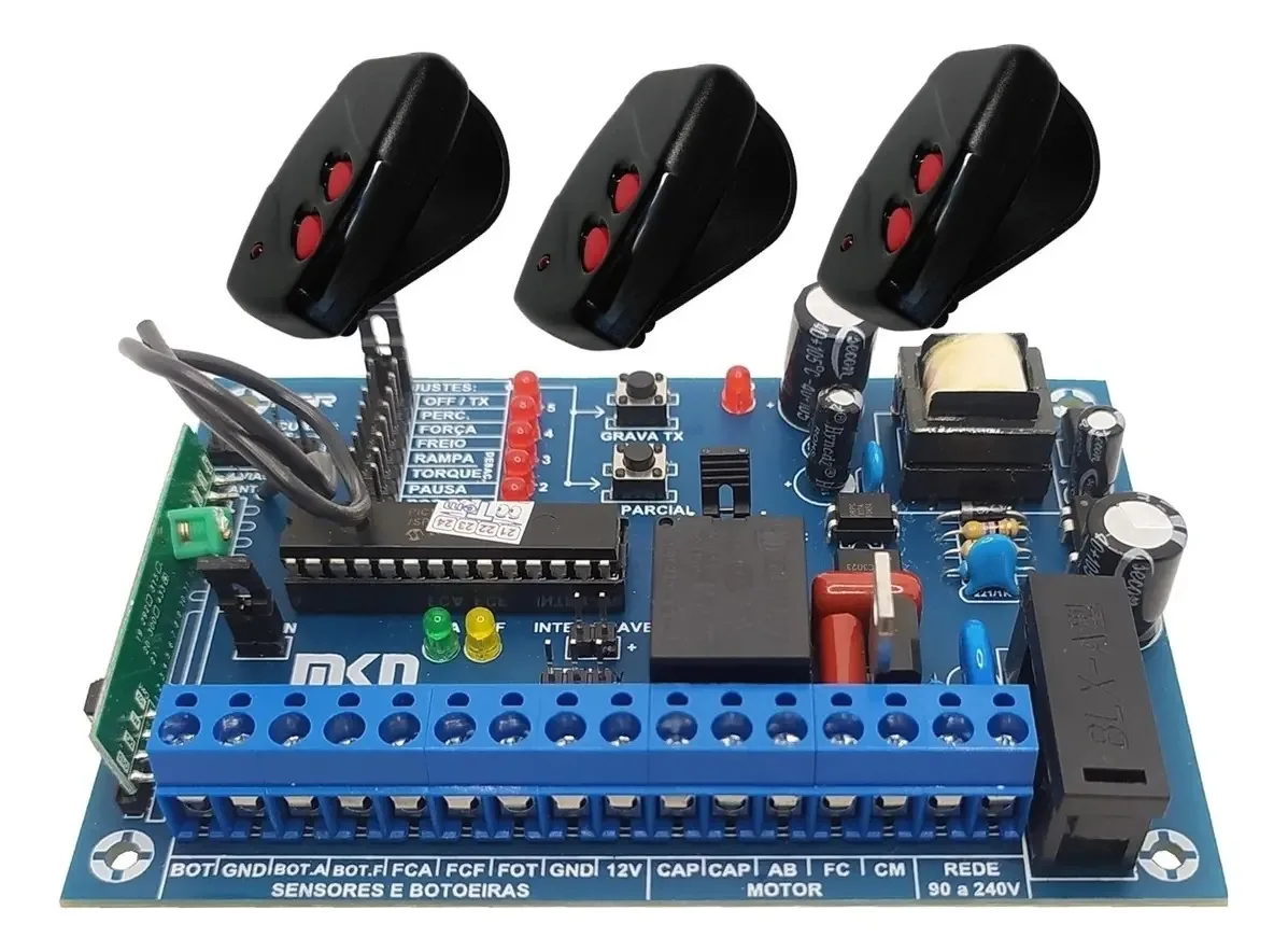 Placa Com 3 Controles Para Motor Portão Garen Gr2-mixx Mkn