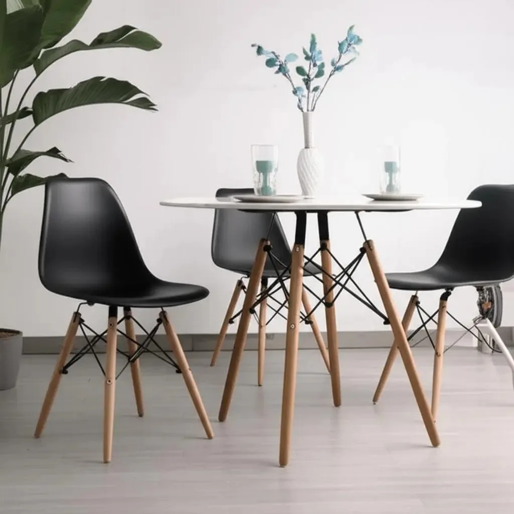 Kit 4 Cadeiras Eames Preta