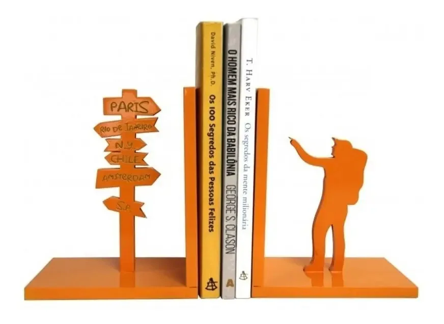Organizador Separador Para Livros Bibliocanto Mochileiro Cor Dourado
