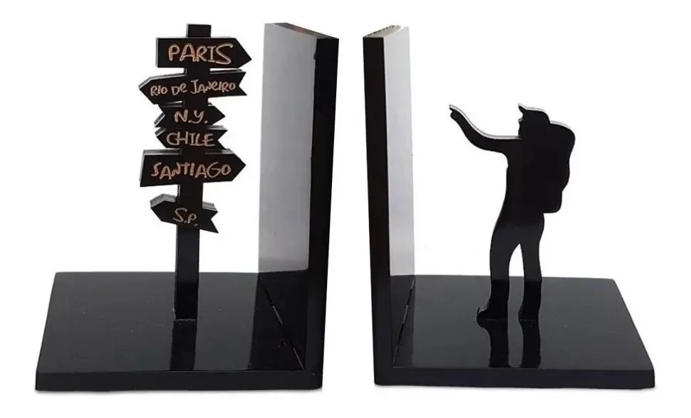 Aparador De Livros Mochileiro Preto Criativo