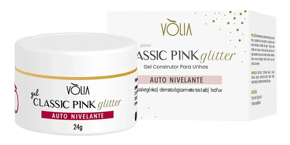 Volia Gel Glitter Classic Pink 24grr