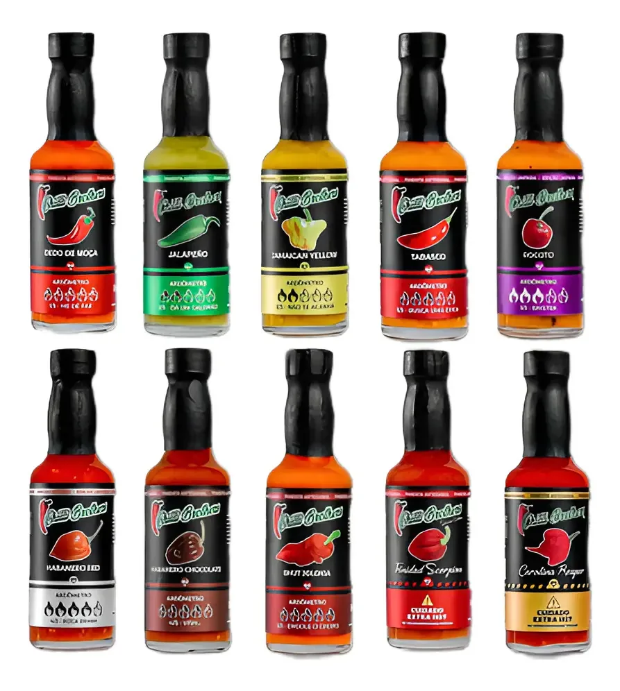 10 Molhos Scorpion Bhut Jolokia Carolina Reaper Tabasco
