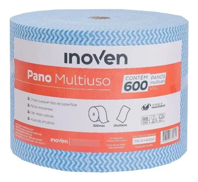 600 Panos Multiuso Luxo Tipo Perfex Mr. Plus 20x50cm Inoven