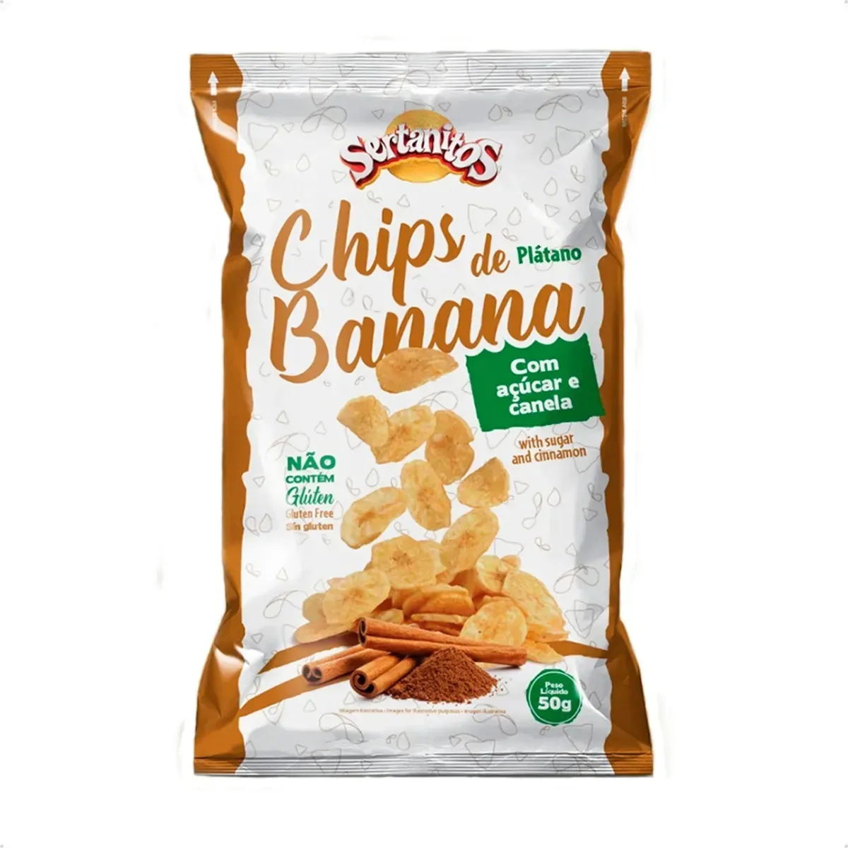 Chips Banana Sertanitos Docecanela 50g