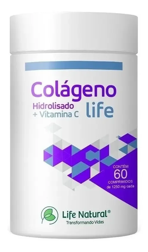 Colágeno Hidrolisado Life Natural Com Vitamina C Suplementos Sabor SEM