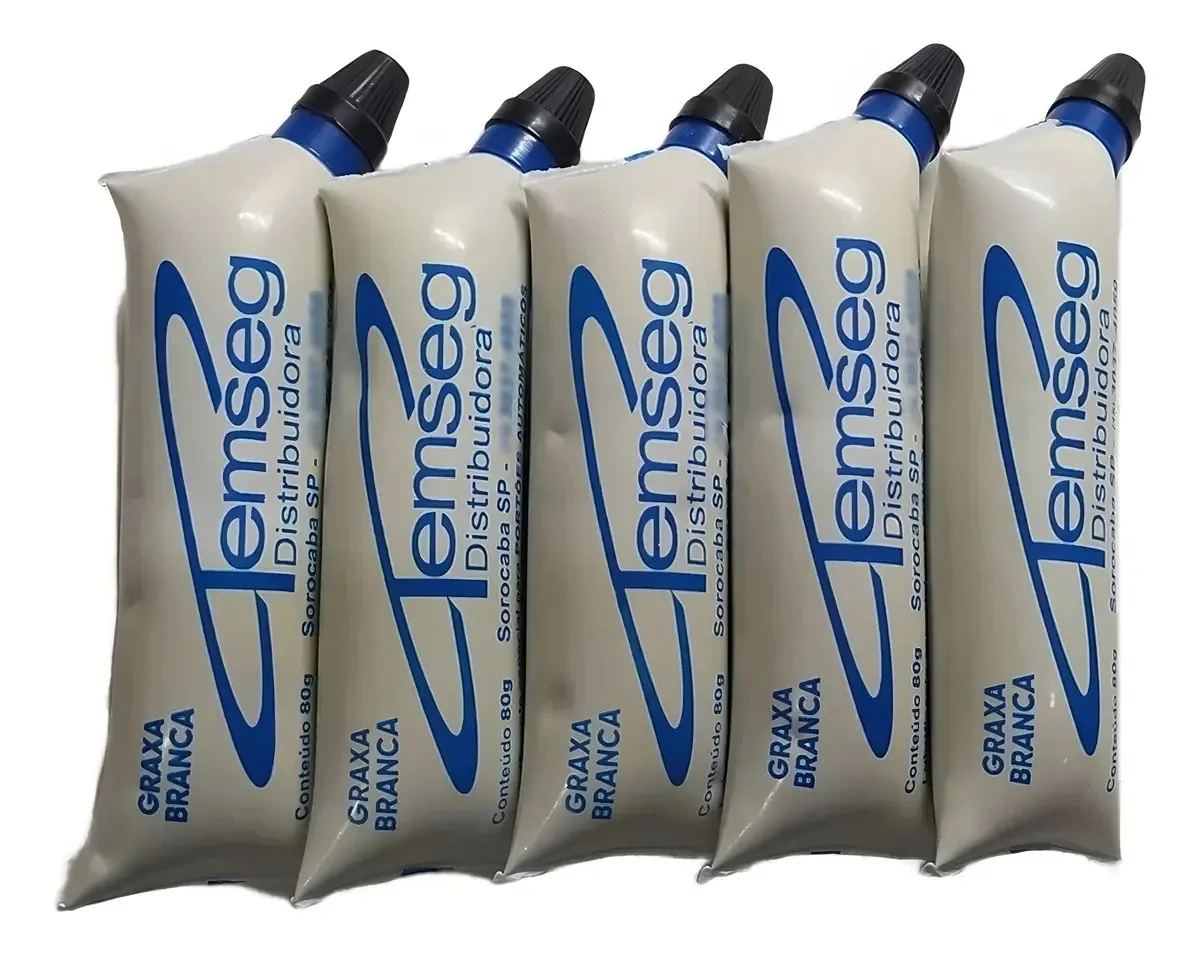 5 Graxas Brancas 80gr Para Lubrificação De Motores De Portão
