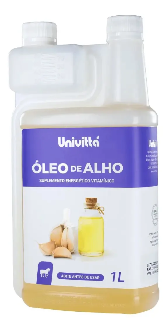 Óleo de Alho Univitta para Cavalos 1 Litro Suplemento Líquido