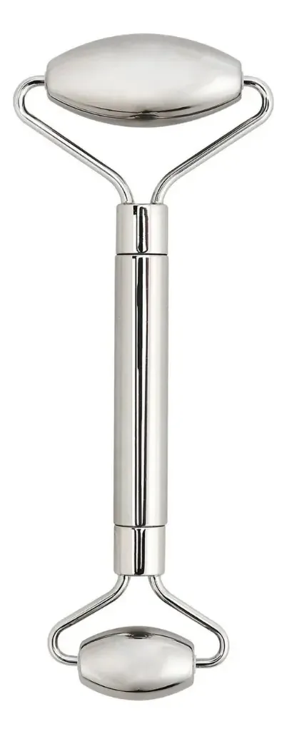 Massageador Facial Roller Inox Para Skincare Pele Saudável