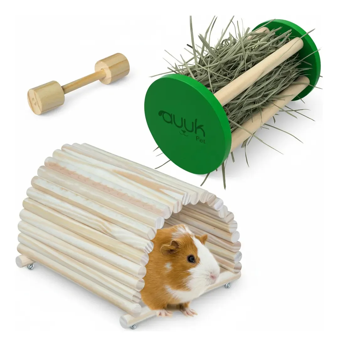 Toca Cabana De Pinus Natural Para Chinchila Ou Porquinho Da índia 23x20x15cm Golden Pets