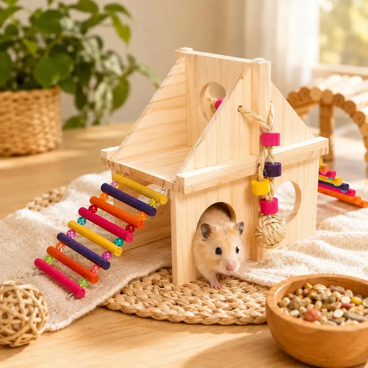 Playground Para Hamster Gerbil Camundongo Em Madeira Golden Pets
