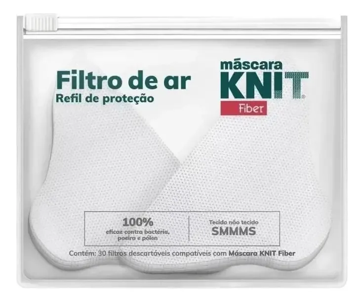Filtros Para Máscara Fiber Knit Tamanho P - 30 Unidades