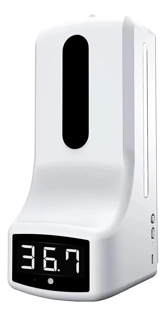 Dispenser Álcool Sabonete Termômetro Corporal E Alarme