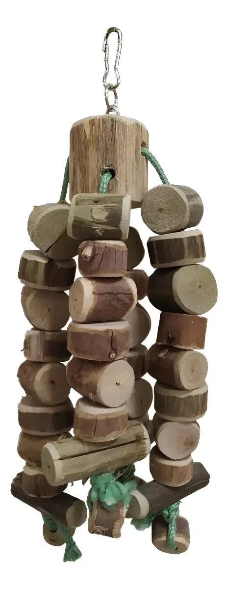 Brinquedo Para Aves Pêndulo Eucalipto G Cor Madeira