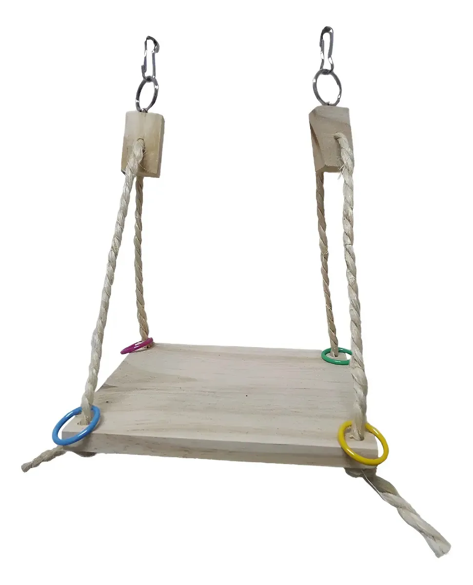 Brinquedo Para Aves Plataforma Balanço Argolas