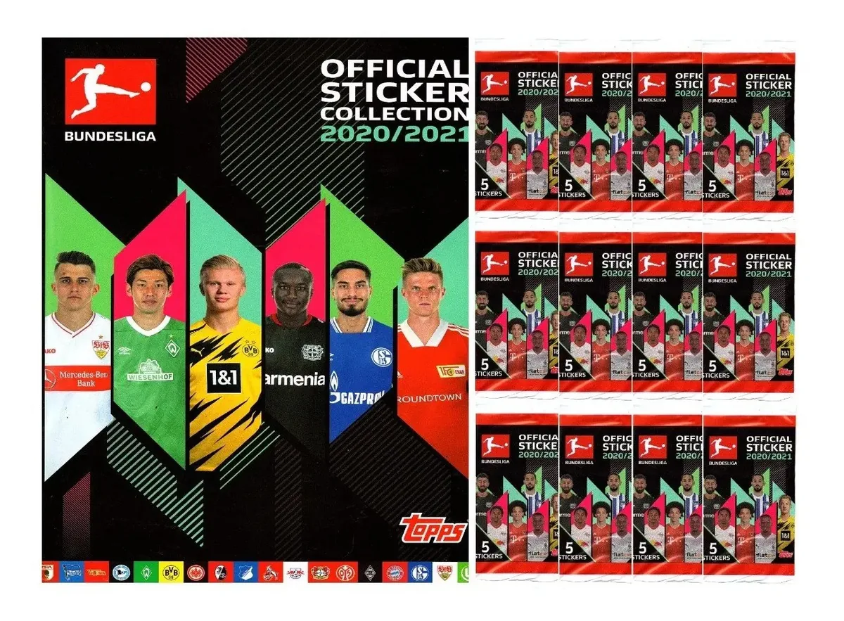 1 Álbum Bundesliga Camp. Alemão 2020/2021 + 100 Figurinhas