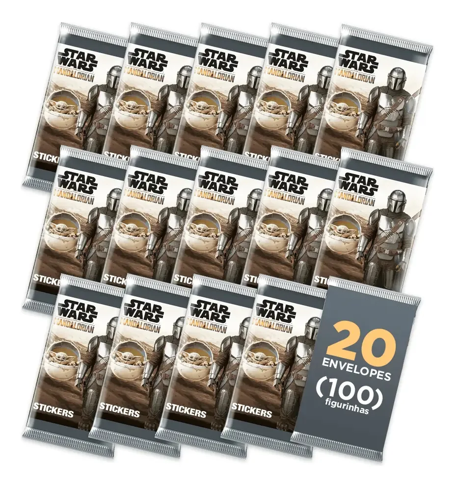 Star Wars Mandalorian:20 Envelopes (100 Figurinhas)