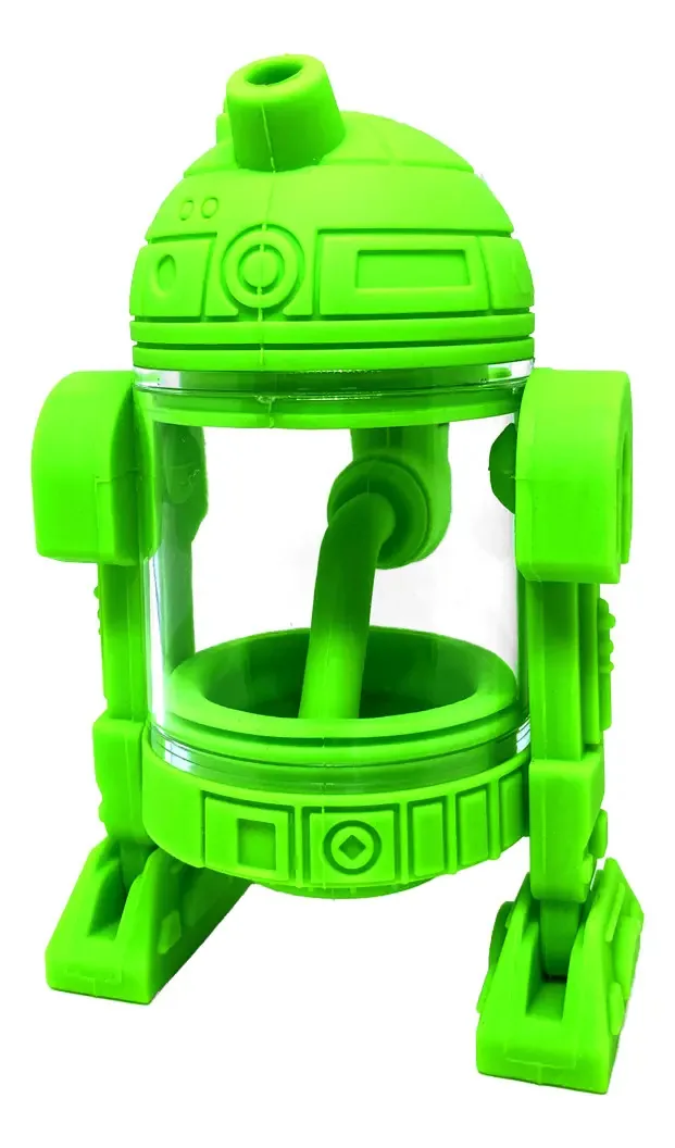 BONG ROBÔ BUBBLER DABGREEN - SILICONE E ACRÍLICO COM BOWL DE VIDRO
